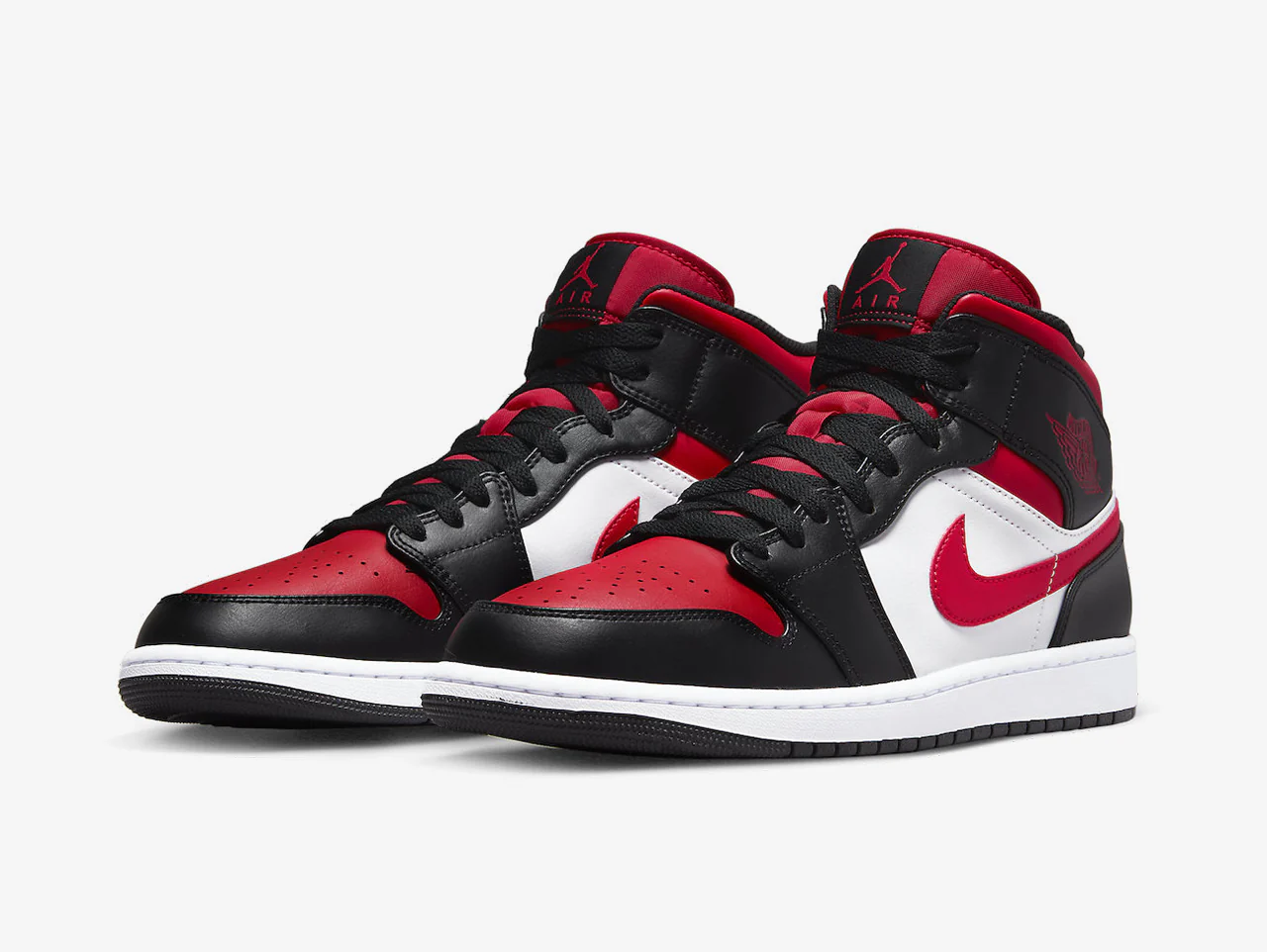 Air Jordan 1 Mid Black Fire Red - Image 2