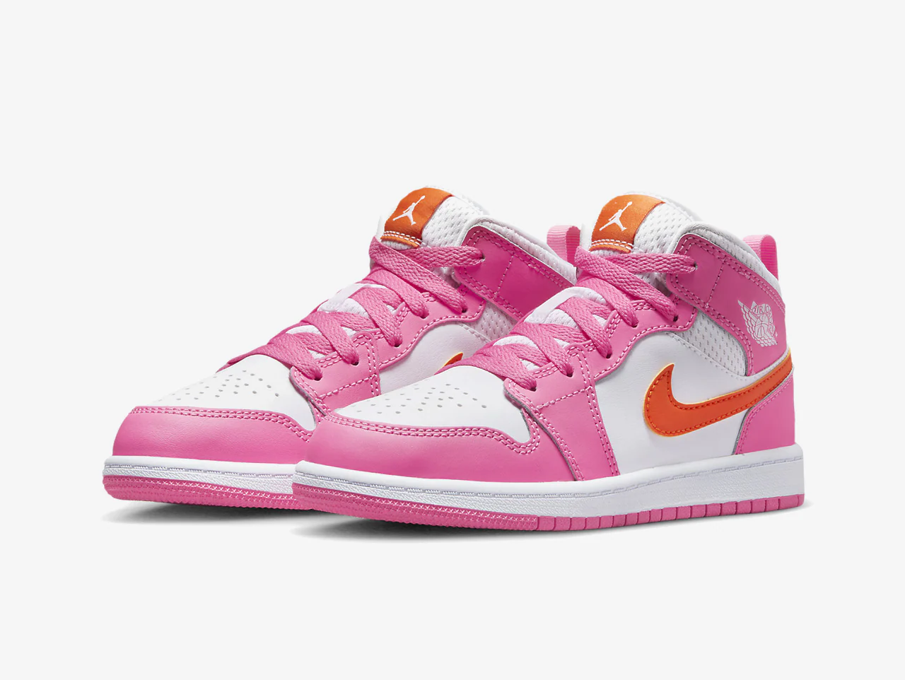 Air Jordan 1 Mid Pinksicle Safety Orange (GS) - Image 2