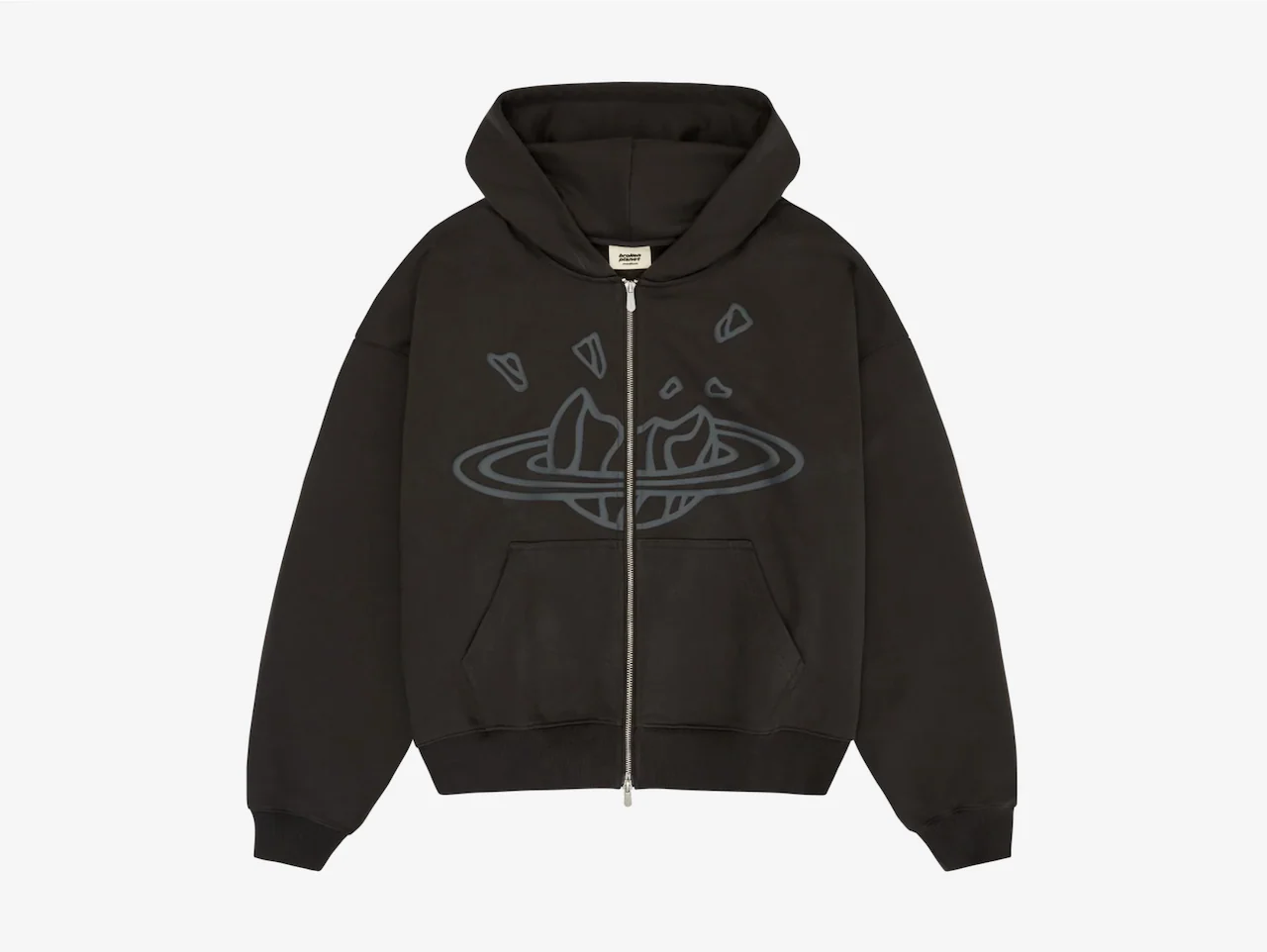 Broken Planet Zip-Up Hoodie Black