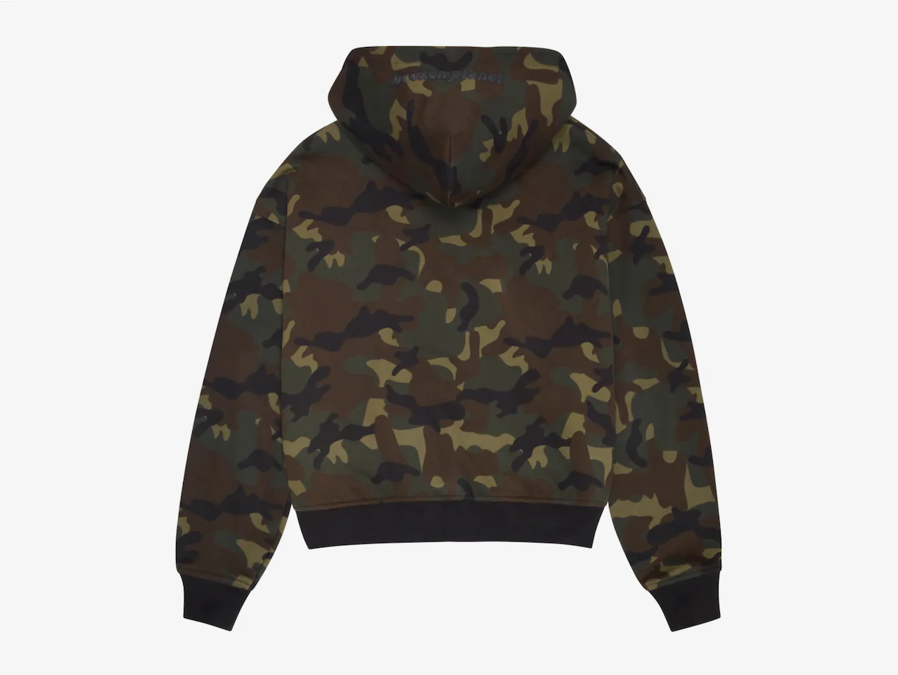 Broken Planet Zip-Up Hoodie Camo Green - Image 2