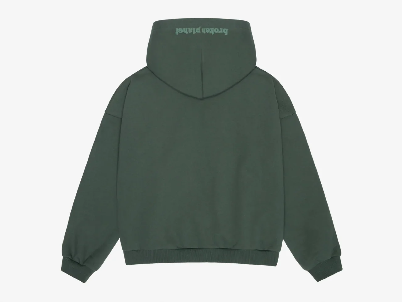 Broken Planet Zip-Up Hoodie Emerald Green - Image 2