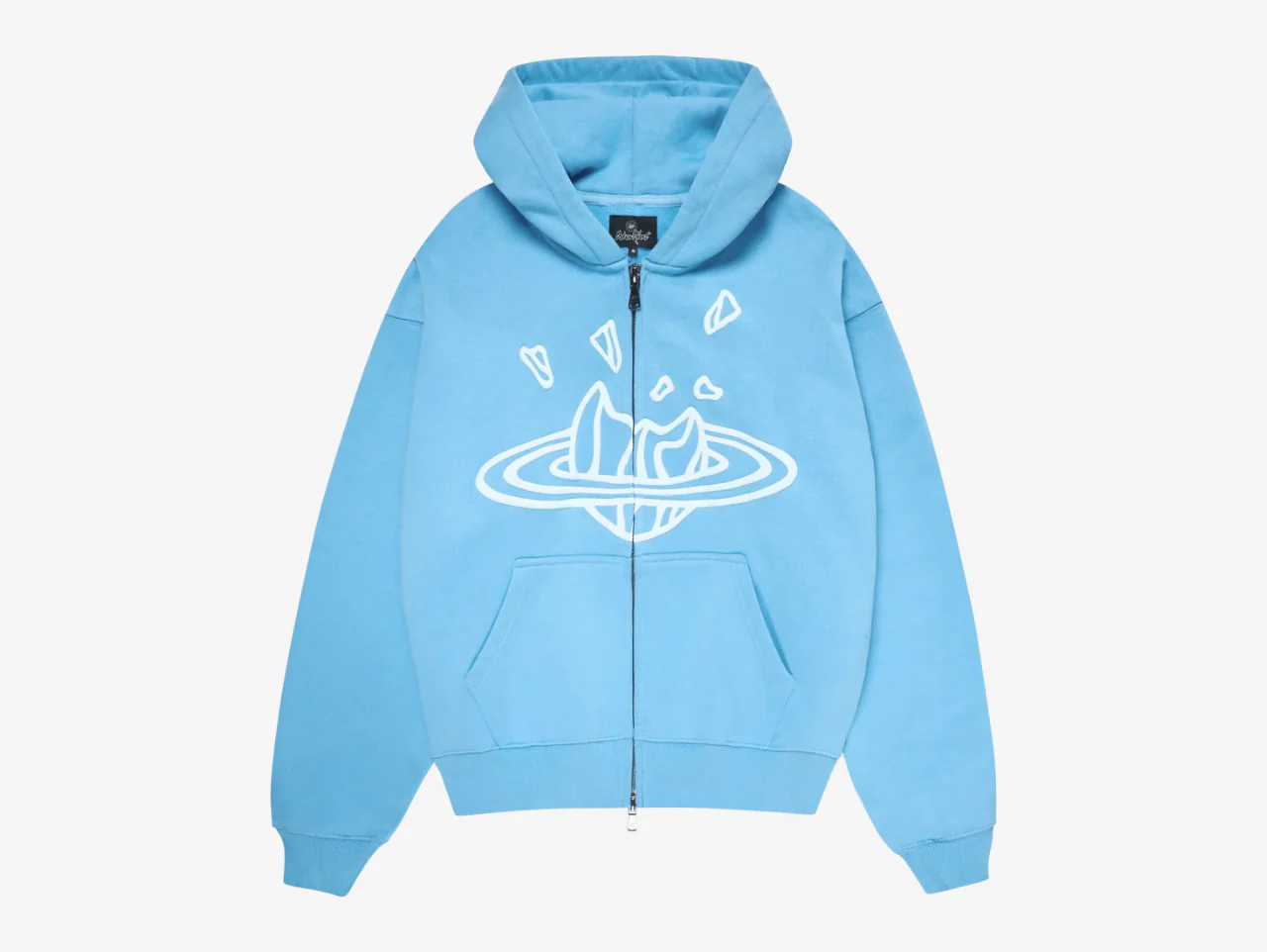 Broken Planet Zip-Up Hoodie Light Blue