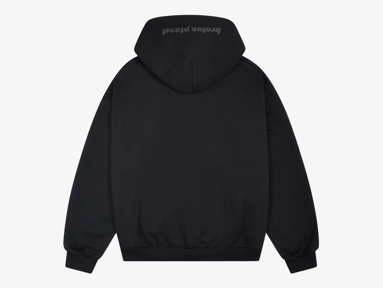 Broken Planet Zip-Up Hoodie Midnight Black - Image 2
