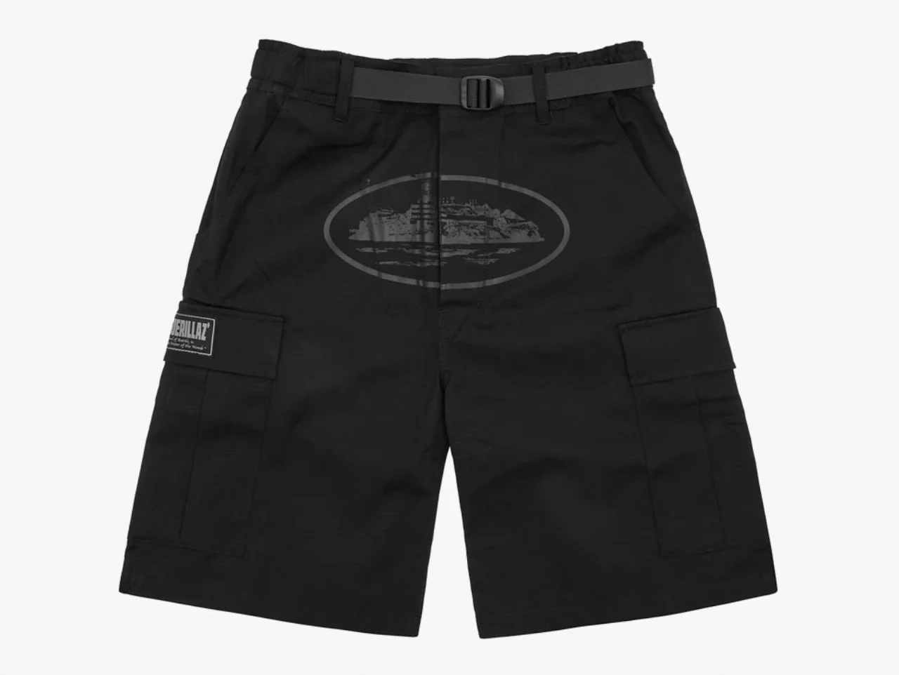 Corteiz Alcatraz Cargo Shorts Black