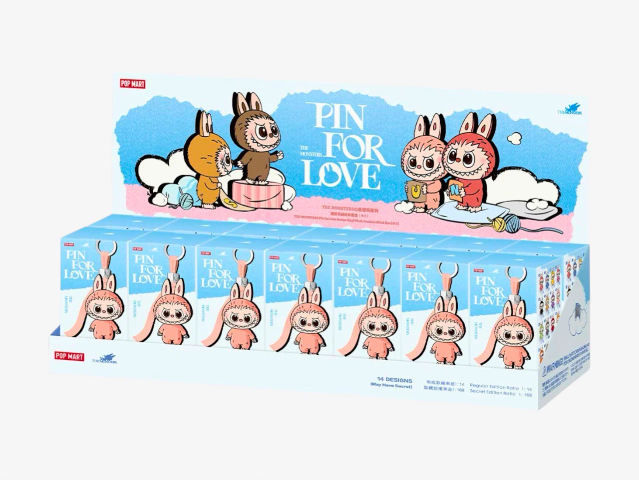Pop Mart Labubu The Monsters Pin For Love Full Case (N-Z)