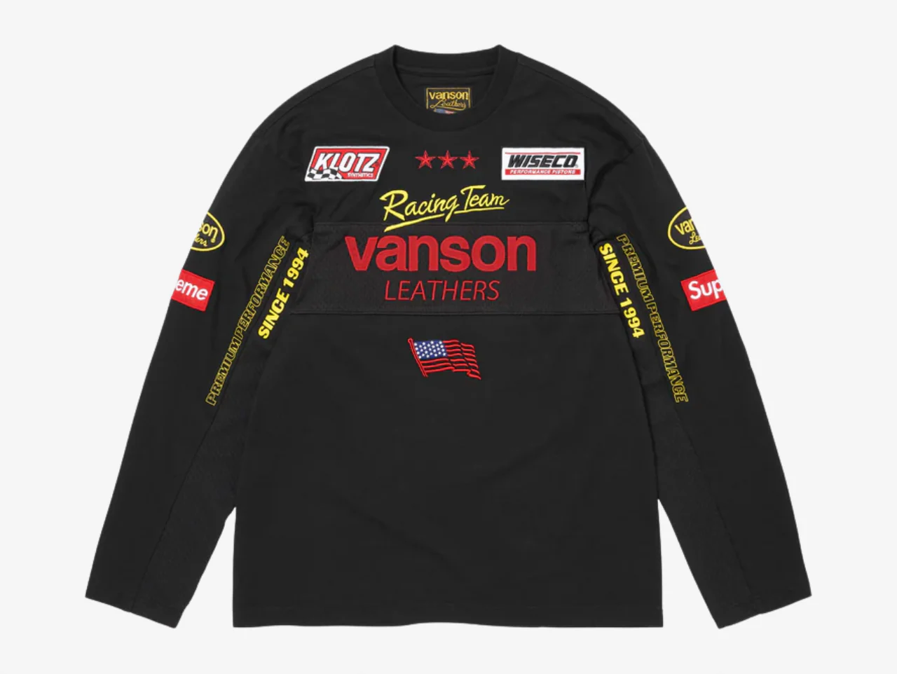 Supreme x Vanson Long Sleeve Top Black