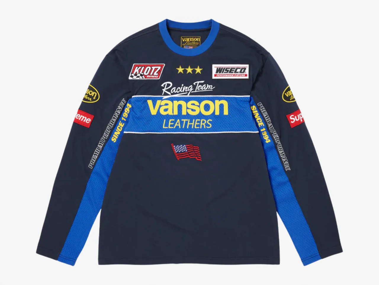 Supreme x Vanson Long Sleeve Top Navy