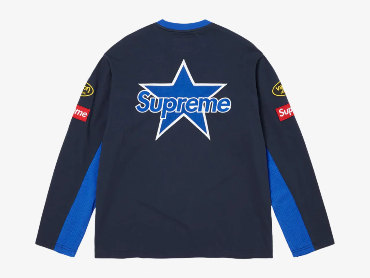 Supreme x Vanson Long Sleeve Top Navy - Image 2