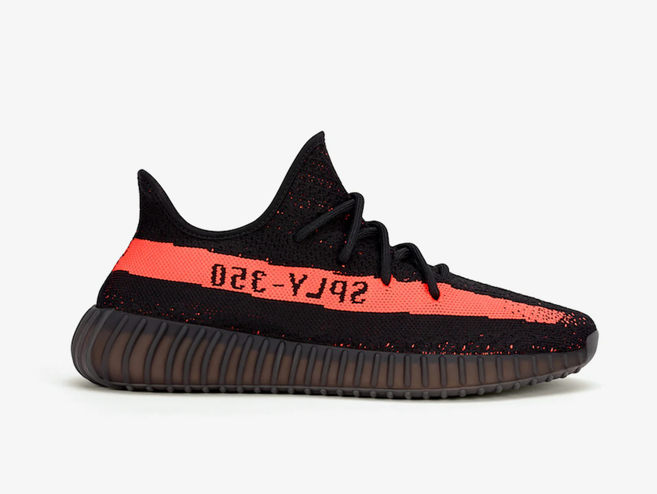 Yeezy 350 V2 Core Black Red Stripe - Image 2